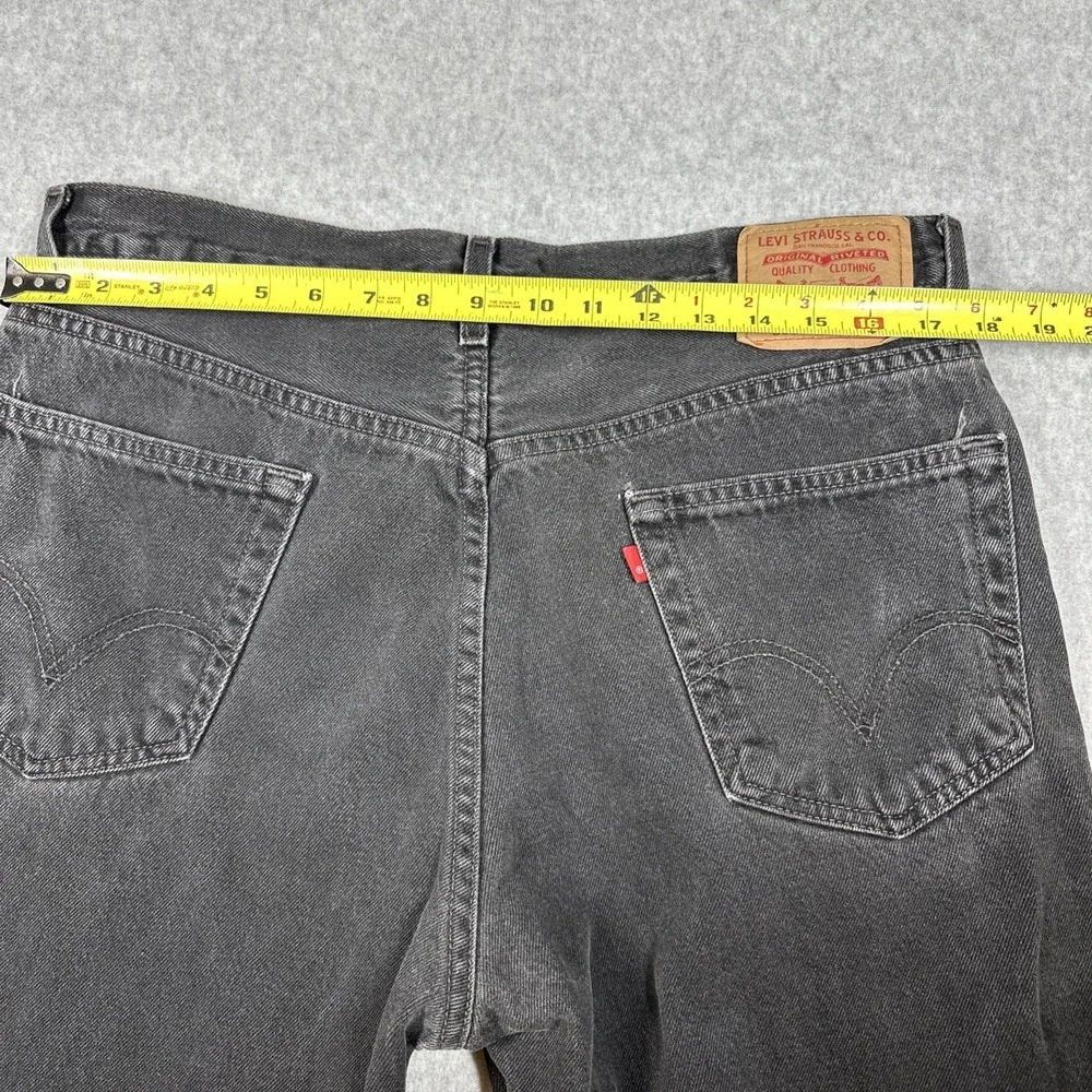 Levis 505 Vintage Y2K Regular Fit Men's 36x30 Black‎ Denim Jeans Retro